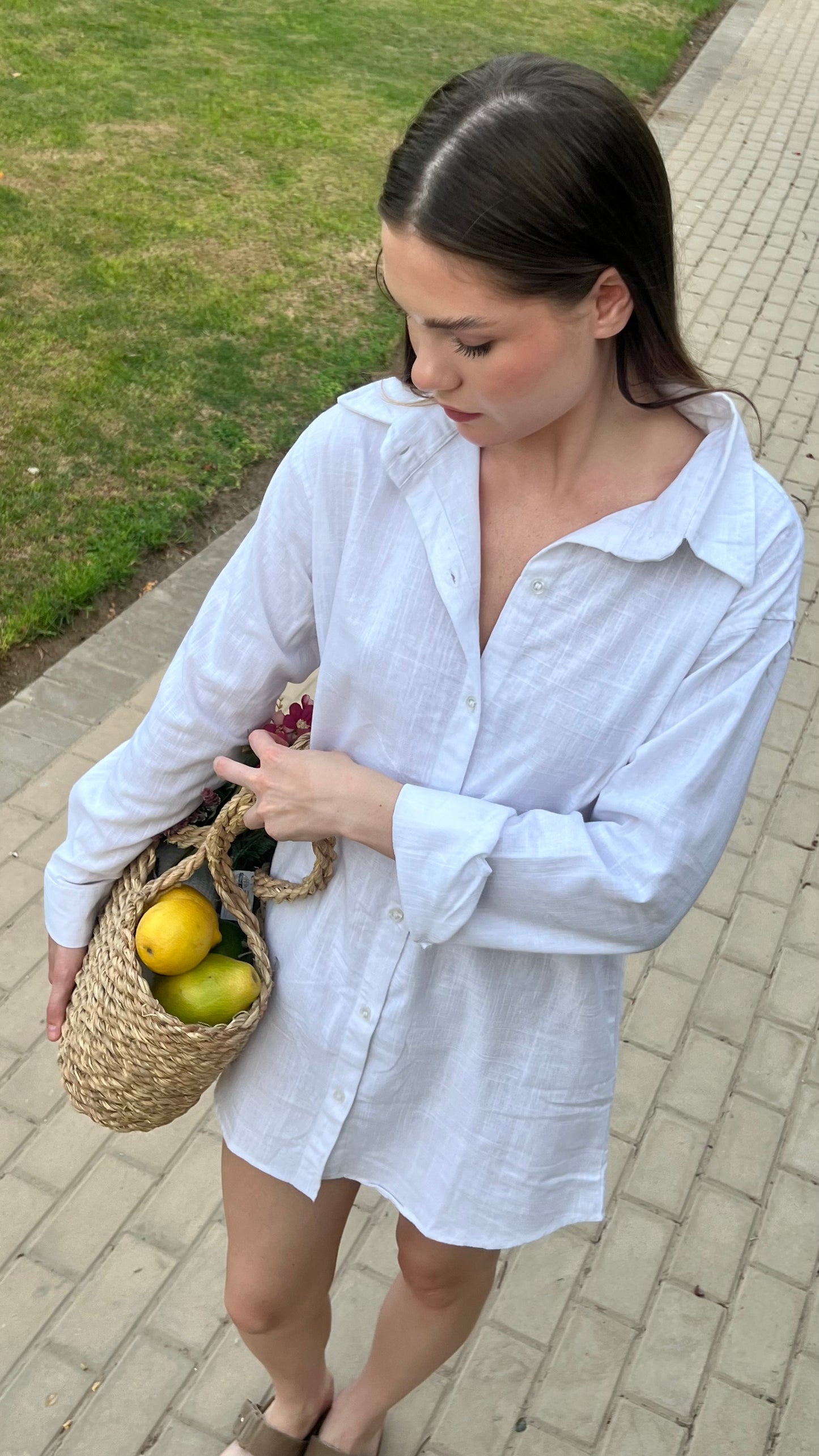 Bright Linen Days- Beach Coverup