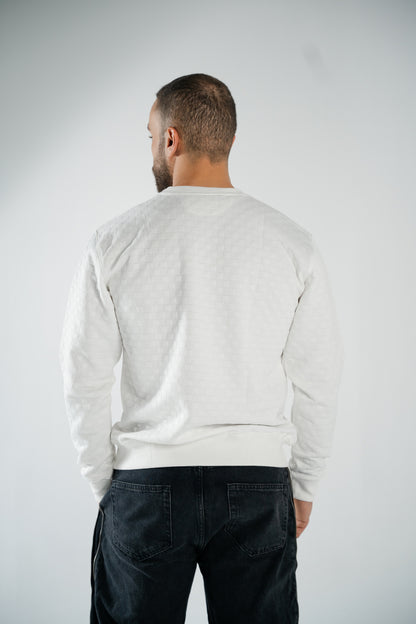 WHITE LONG-SLEEVE SWEATSHIRT