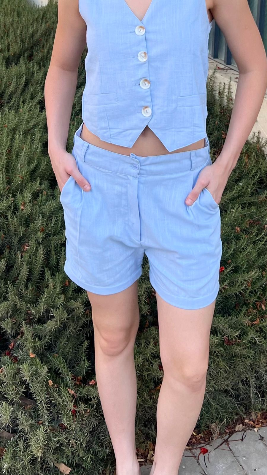 Baby Blue Linen Short
