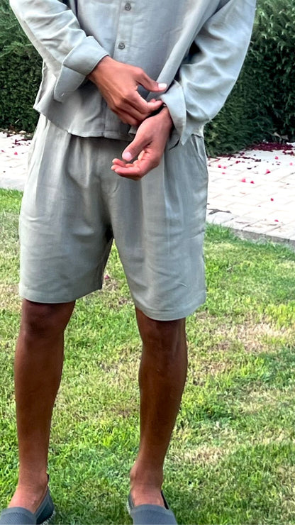 Olive Green Linen Short