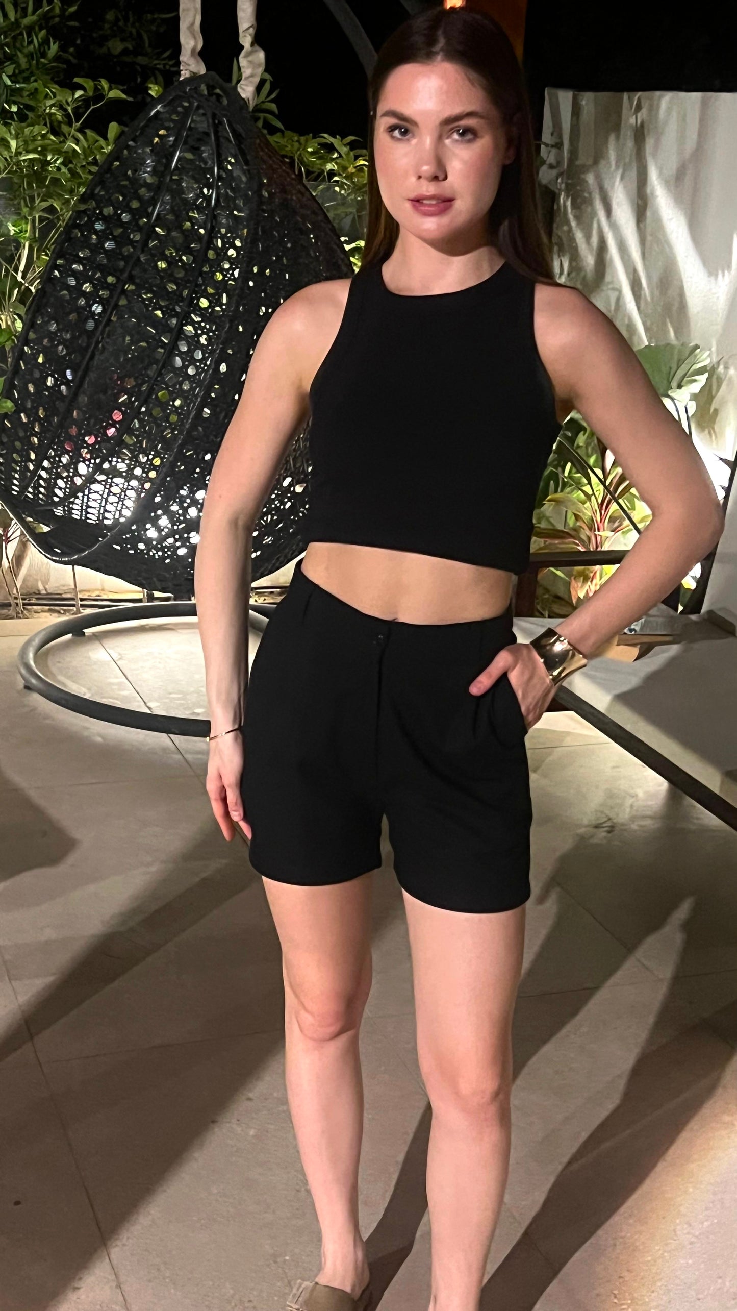 Black Linen Short