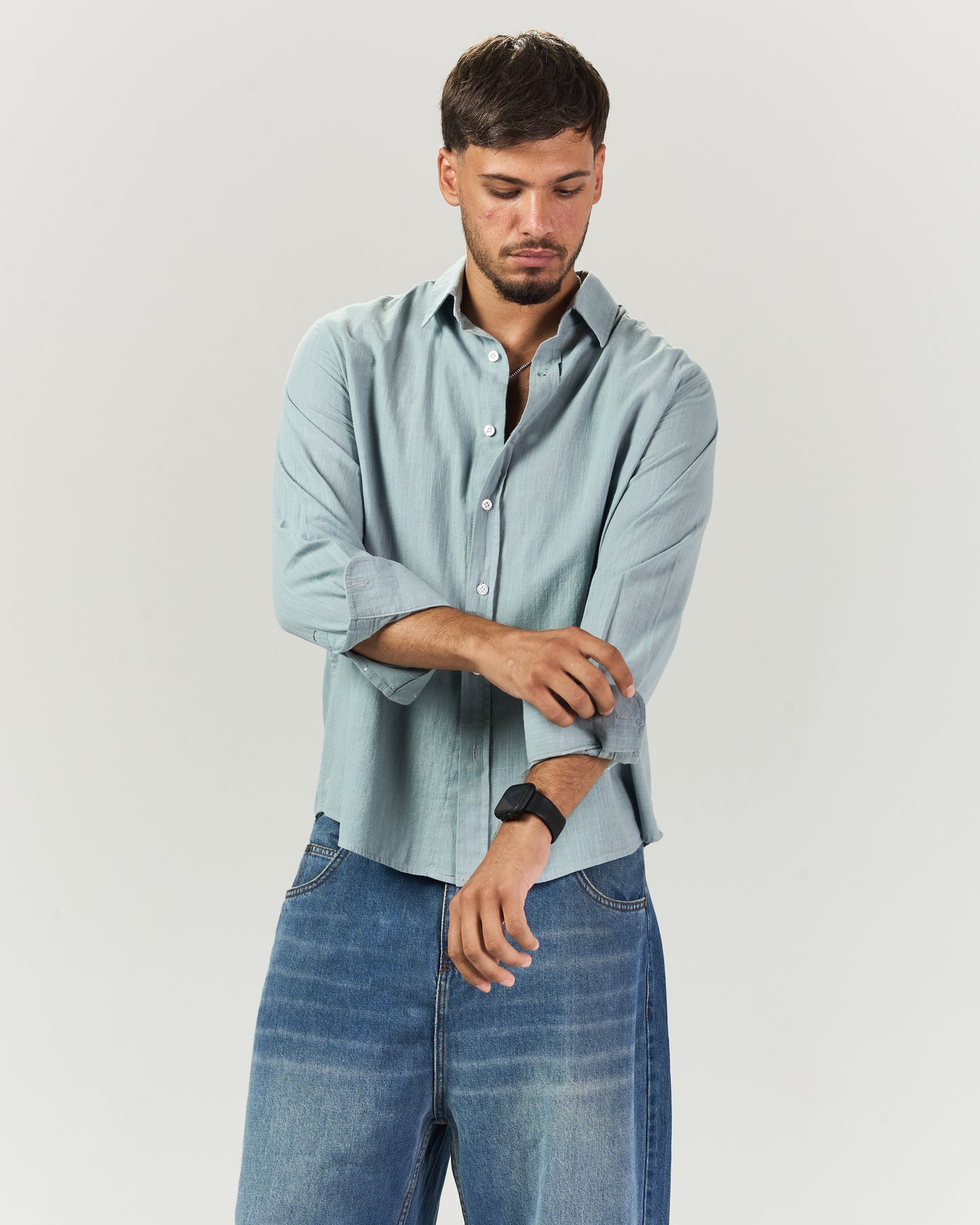 Baby blue linen shirt