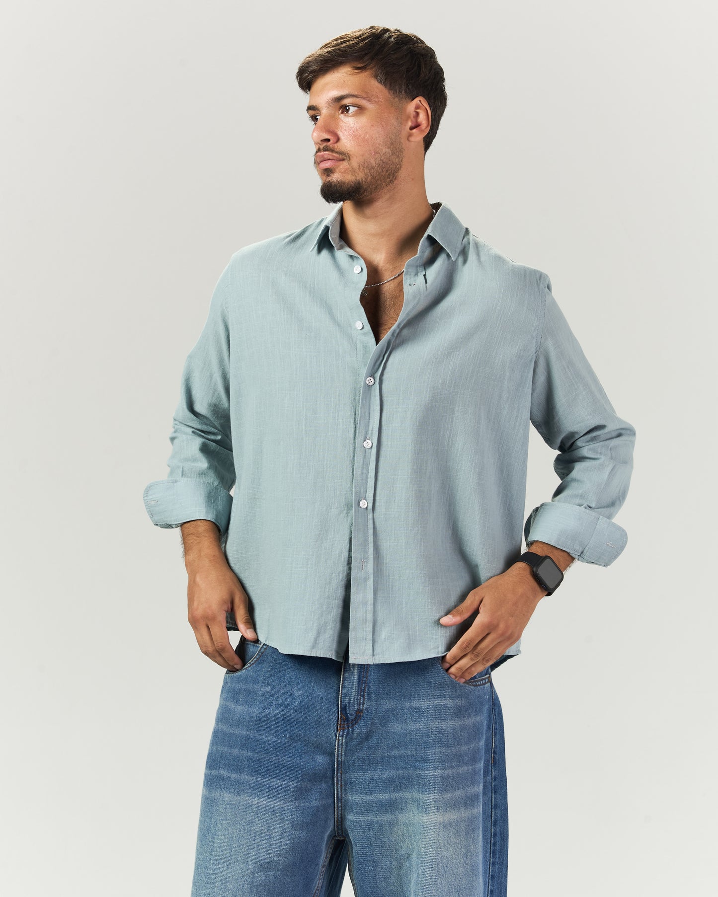 Baby blue linen shirt