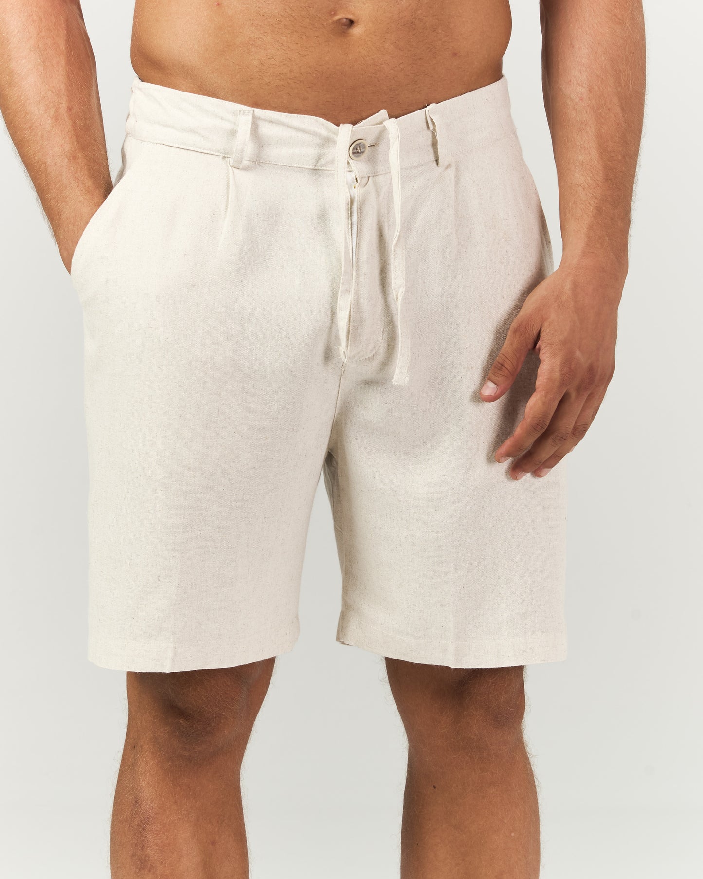 beige linen short