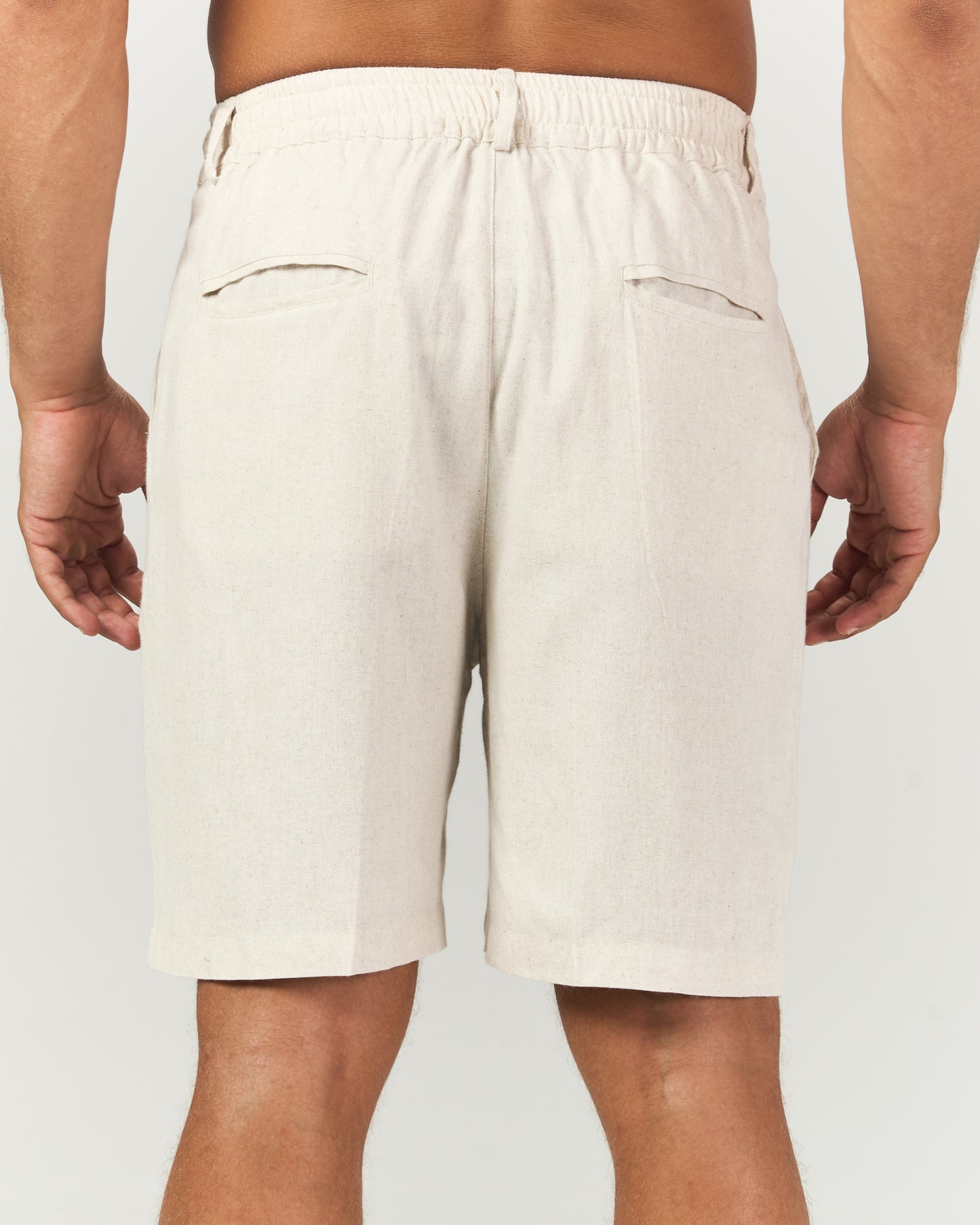 beige linen short